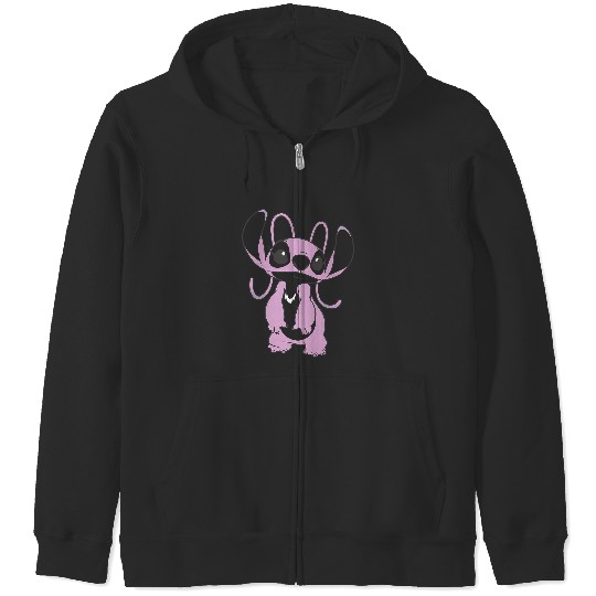 Disney Lilo & Stitch Valentine's Day Angel Portrait Premium T-Shirt Zip Hoodies