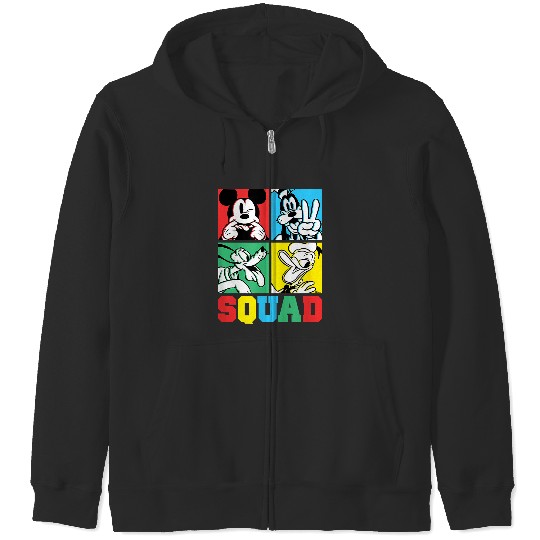 Disney - Mickey, Goofy, Donald, Pluto Squad Grid T-Shirt Zip Hoodies