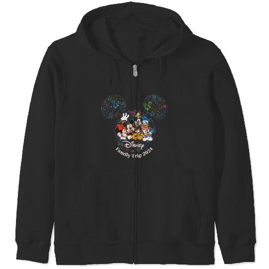Disney Mickey Friends Fireworks Vacation Family Trip 2024 Zip Hoodies