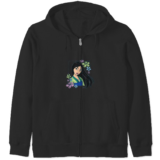 Disney Princess Mulan Flowers Zip Hoodies