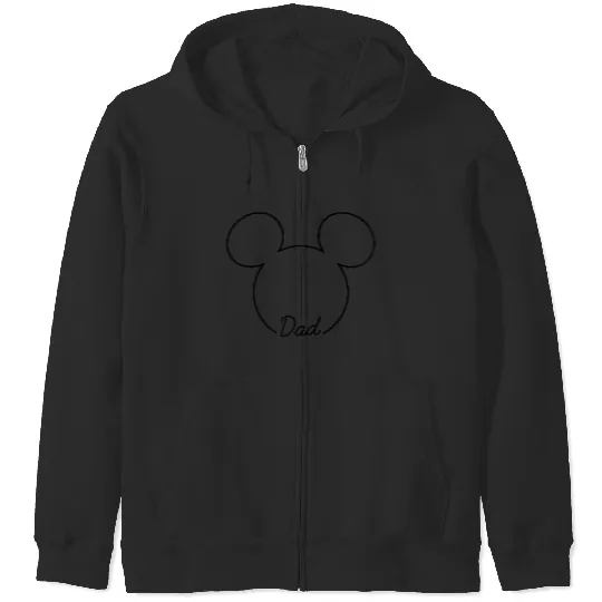 Disney Mickey And Friends Dad Mickey Art Line Pocket Logo Zip Hoodies