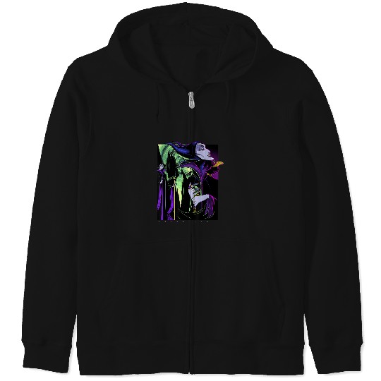 Disney Sleeping Beauty Maleficent Large Side Por Zip Hoodies