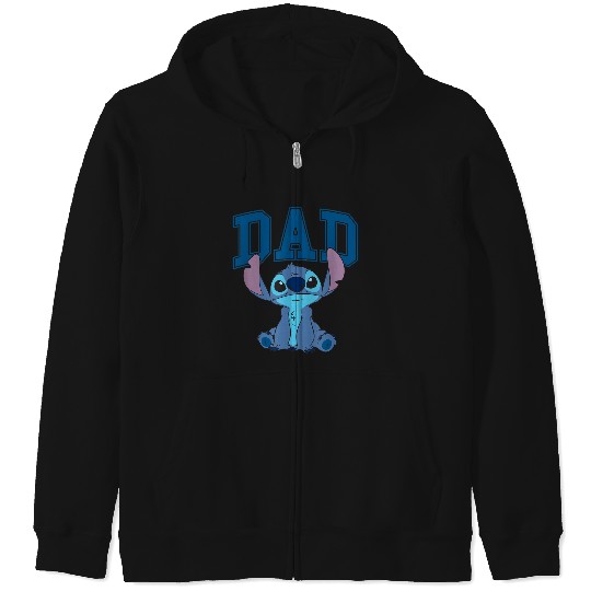 Disney Lilo Stitch Dad Cool Stitch Collegiate Logo Zip Hoodies