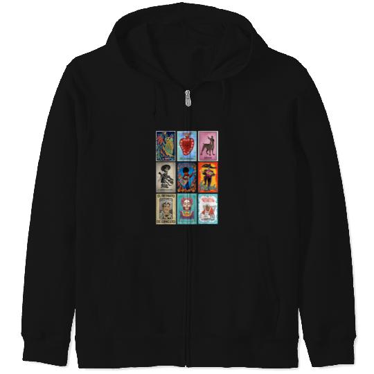 Disney Pixar Coco Epic Loteria Cards Big Chest Logo Zip Hoodies