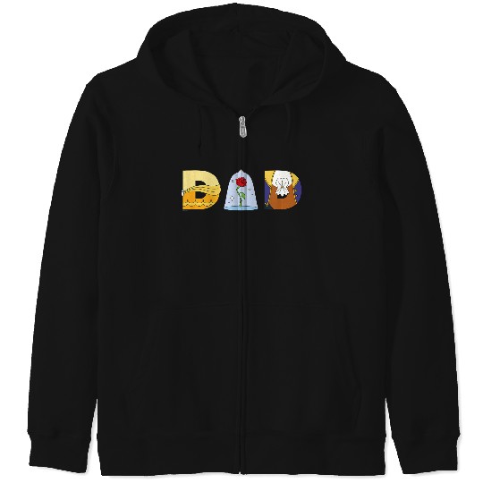Disneyss Beauty And The Beast Belle Fathers Day Birthday Dad Zip Hoodies