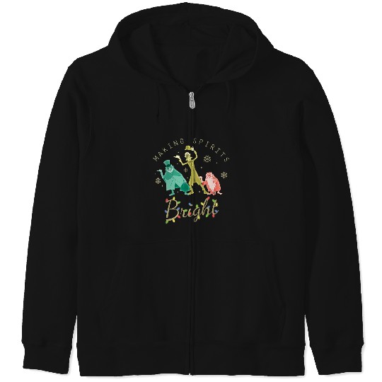 Vintage The Haunted Mansion Zip Hoodies, Making Spirits Bright Disney Christmas Zip Hoodies