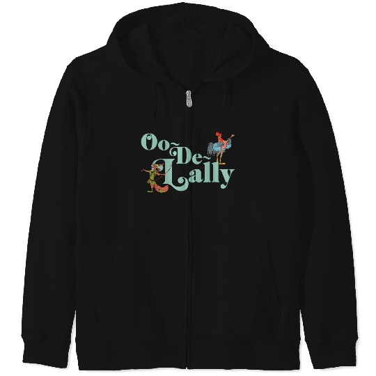 Disney Robin Hood Oo-de-lally Iconic Quote Chest Text Logo Zip Hoodies