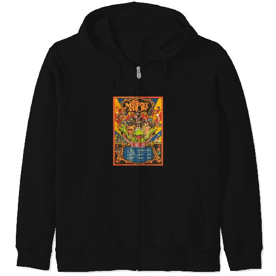 Disney The Muppets Show Grand Tour Group Shot Retro Poster Zip Hoodies