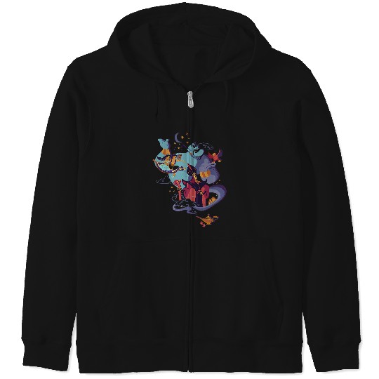 Disney Aladdin Group Shot Night Portrait Premium Zip Hoodies
