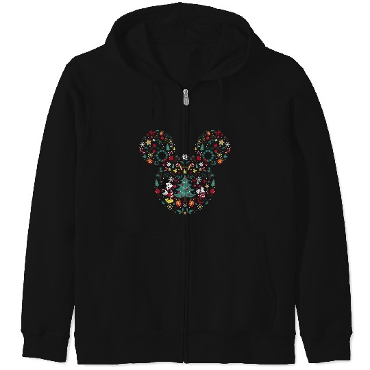 Disney Mickey And Friends Christmas Icon Mix Mouse Ears Merry Christmas 2024 Zip Hoodies