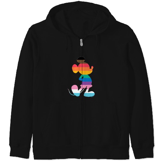 Disney Mickey Mouse Pride Inclusive Pose Rainbow Icon Fill Zip Hoodies