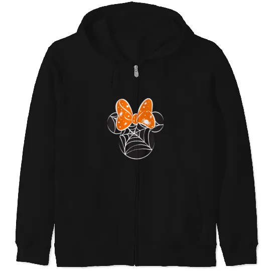 Kids Disney Mickey And Friends Halloween Minnie Spiderweb Toddler Zip Hoodies