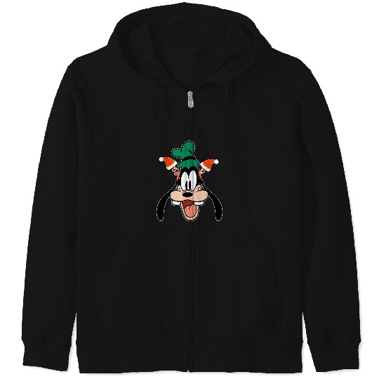 Disney Goofy Christmas Santa Hat Holiday Headban Zip Hoodies