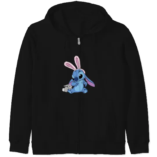 Disney Stitch with Easter Bunny Zip Hoodies
