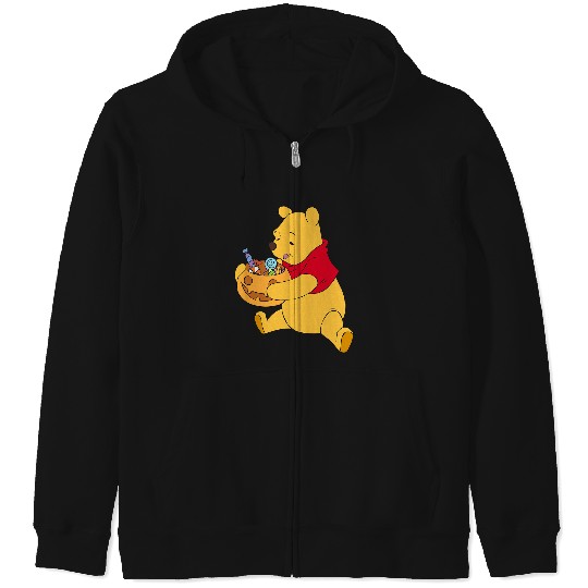 Disney Winnie The Pooh Halloween Trick Or Treat Logo Zip Hoodies