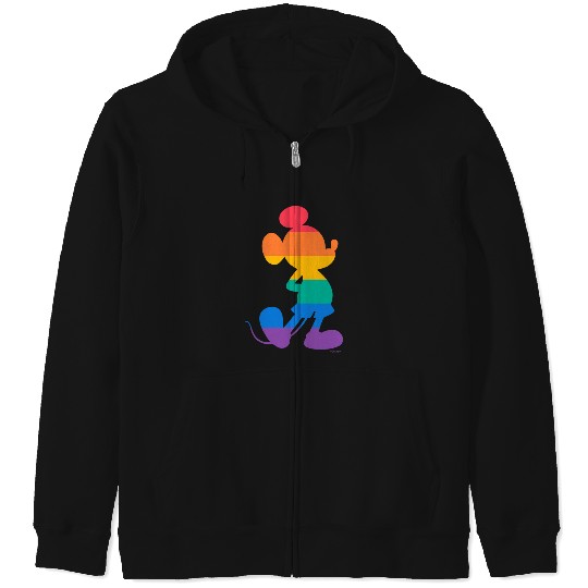 Disney Mickey Mouse Pride Classic Pose Rainbow Icon Fill Zip Hoodies