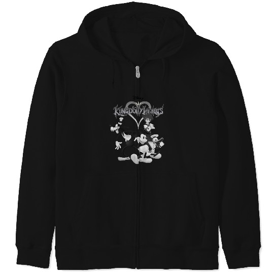 Disney Kingdom Hearts Retro B W Sora Disney Crew Zip Hoodies
