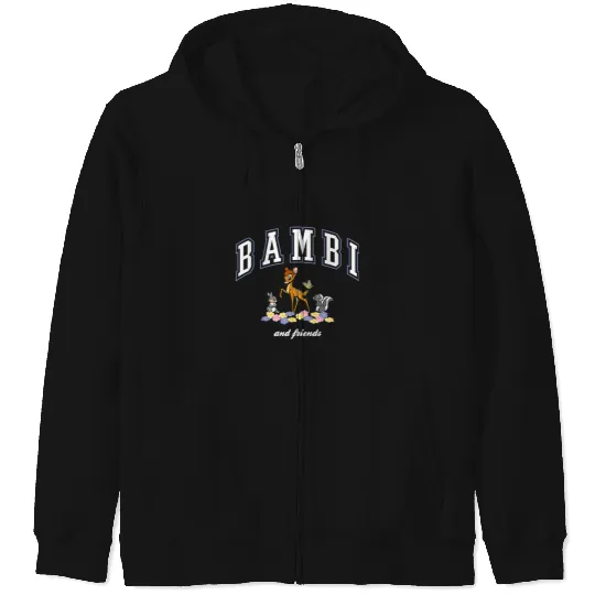 Disney Bambi And Friends Thumper Flower College Style Logo Zip Hoodies