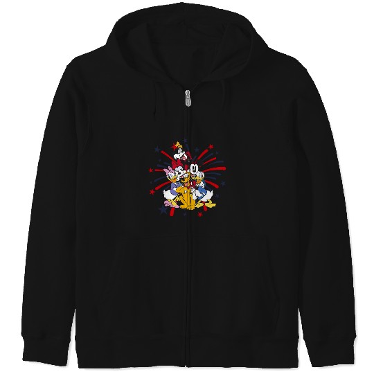 Disney Mickey Classic 4th Of July Fireworks Group Hug Zip Hoodies