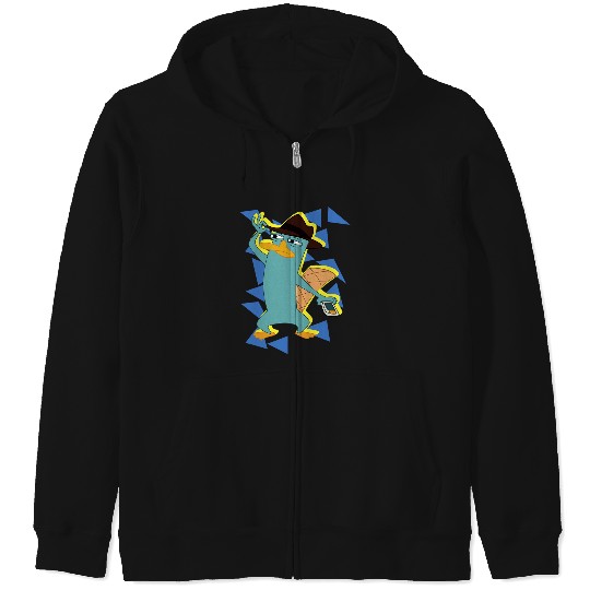 Disney Phineas And Ferb Perry The Platypus On The Lookout Zip Hoodies