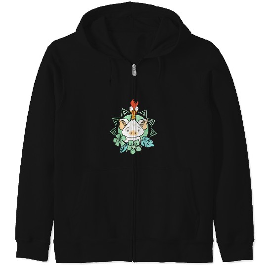 Disney Moana Pua Hei Hei Tropical Graphic TShirt Zip Hoodies