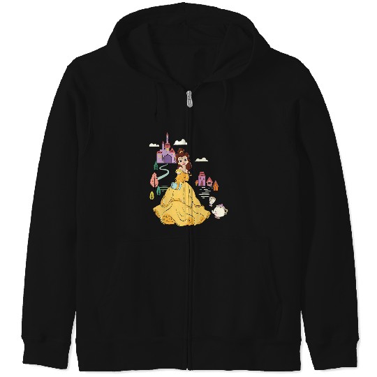 Disney Beauty and the Beast Belle & Mrs. Potts Floral Sketch Zip Hoodies