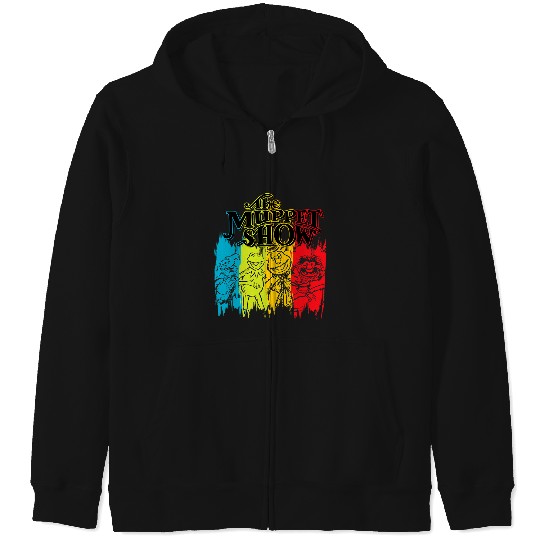 Disney The Muppets Rainbow  Color Character Panels Zip Hoodies