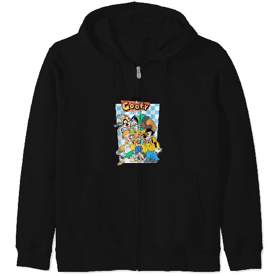 Disney A Goofy Movie Iconic Group Shot Big Chest Poster Zip Hoodies