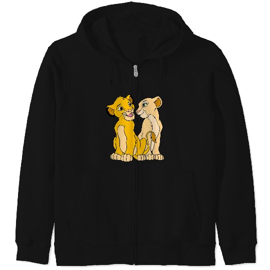 Disney The Lion King Cute Simba Nala Big Chest Portraits Zip Hoodies