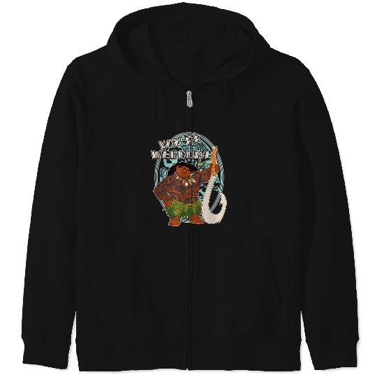 Disney Moana Maui You're Welcome Tribal Frame Chest Portrait Zip Hoodies