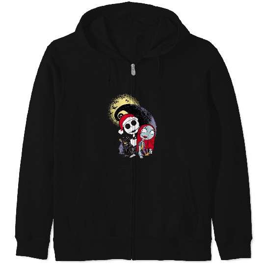 Disney The Nightmare Before Christmas Jack & Sally Santa Hat Zip Hoodies