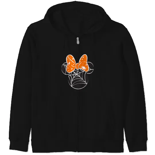 Kids Disney Mickey And Friends Halloween Minnie Spiderweb Toddler Zip Hoodies