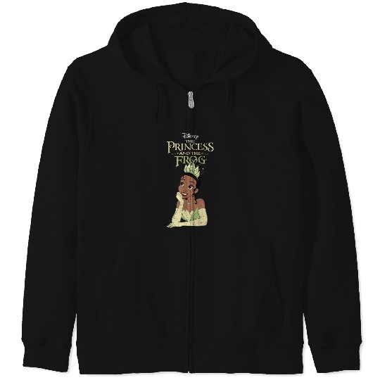 Disneyss The Princess And The Frog Iconic Tiana Chest Poster Zip Hoodies