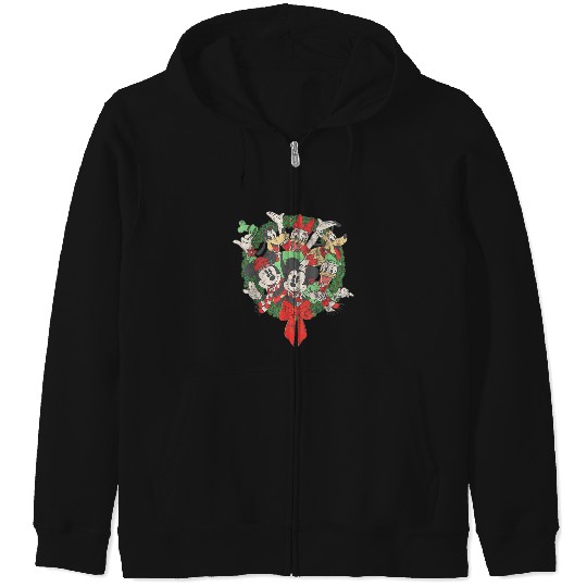 Group Shot Christmas Wreath   1: Mickey Disney Christmas, Disney Christmas Zip Hoodies