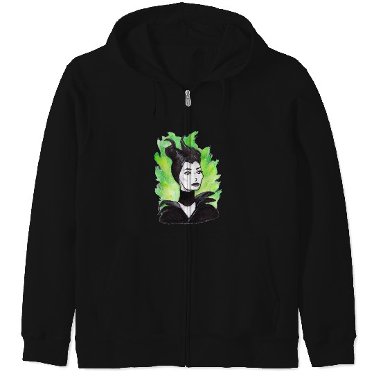 Green Flames Maleficent Ink Painting   SALE!! : Disney Villains Maleficent , Maleficent Gift S-5XL Zip Hoodies