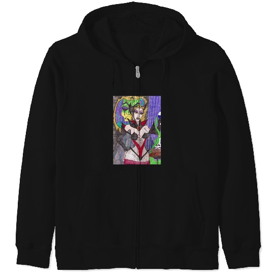 Evil Queen drawing   SALE!! : Disney Villains Maleficent , Maleficent Gift S-5XL Zip Hoodies