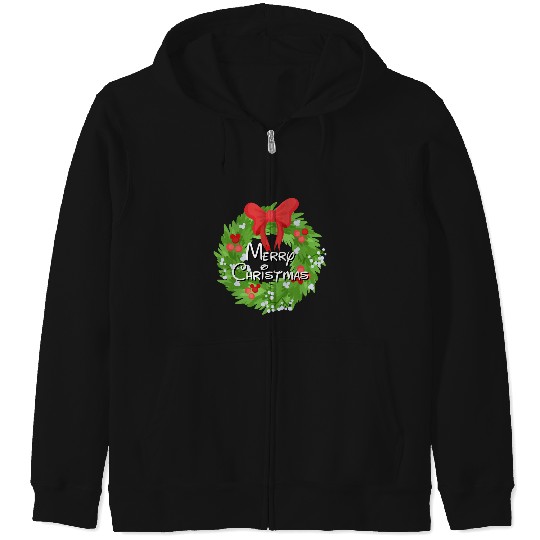 Merry Christmas Wreath House  Mouse Style  : Mickey Disney Christmas, Disney Christmas Zip Hoodies