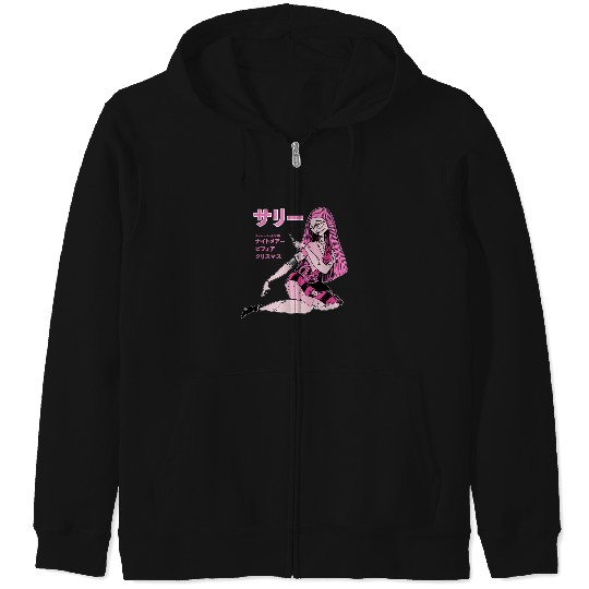Disney The Nightmare Before Christmas Sally Kanji Poster Zip Hoodies