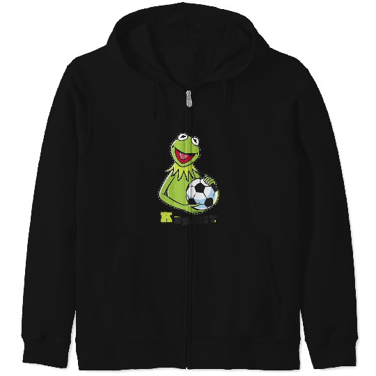 Disneyss The Muppets Kermit Soccer Ball Vintages Stencil Logo Zip Hoodies