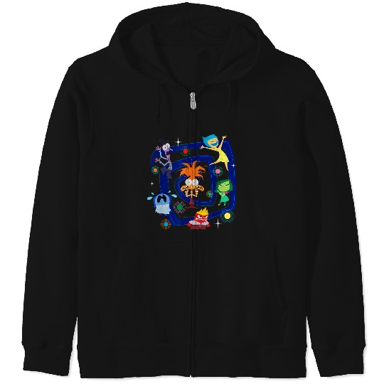 Disneyss Pixars Inside Out 2 Emotions Spiral Of Anxietys Retro Zip Hoodies