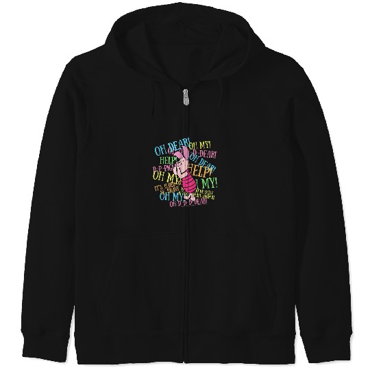 Disney Winnie The Pooh Piglet Scared Quotes Zip Hoodies