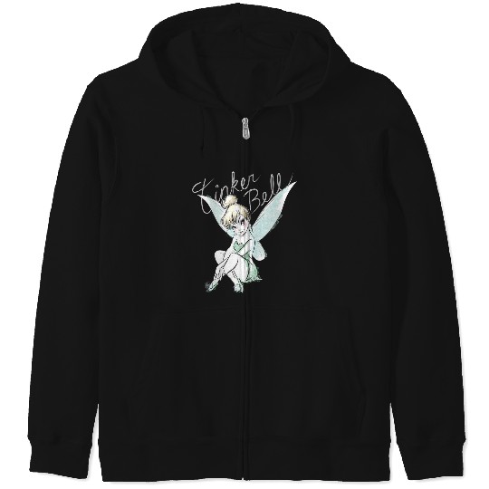 Disneyss Tinker Bell Sitting Zip Hoodies