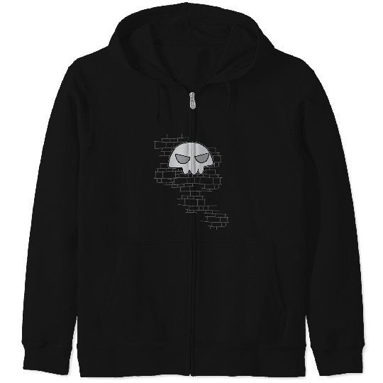 Disneyss Phineas And Ferb Bufford Skull Logo Zip Hoodies