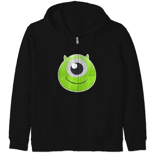 Disneyss Pixars Monsters University Mike Wazowski Big Faces Logo Zip Hoodies