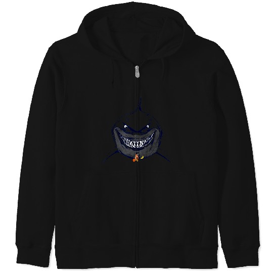 Disneyss Pixars Finding Nemo Hello Bruce Big Chest Portrait Zip Hoodies