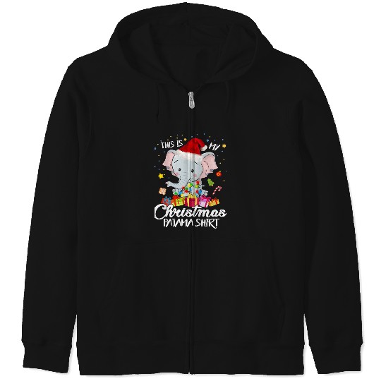 Discover This Is My Christmas Pajama Tee Santa Hat Elephant Elf Xmas Sticker, Disney Elephant Dumbo Christmas , Dumbo Christmas Zip Hoodies