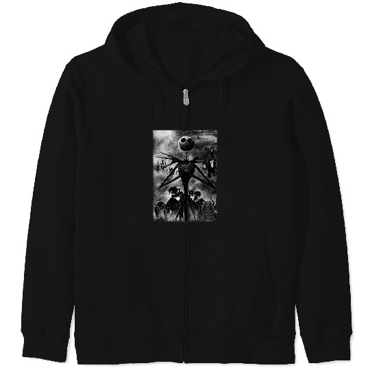 Disneyss The Nightmare Before Christmas Jack In Graveyard Zip Hoodies