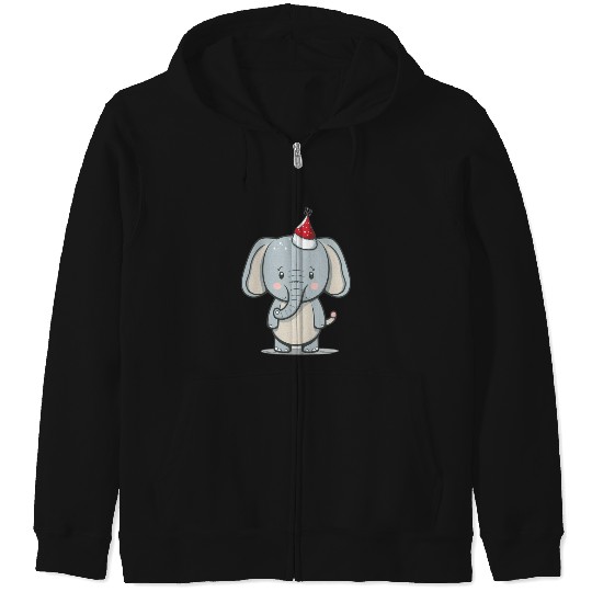 Discover Elephant With A Small Christmas Hat Sticker, Disney Elephant Dumbo Christmas , Dumbo Christmas Zip Hoodies