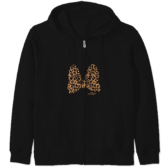 Discover Disney Minnie Mouse Classic Leopard Print Bow Zip Hoodies