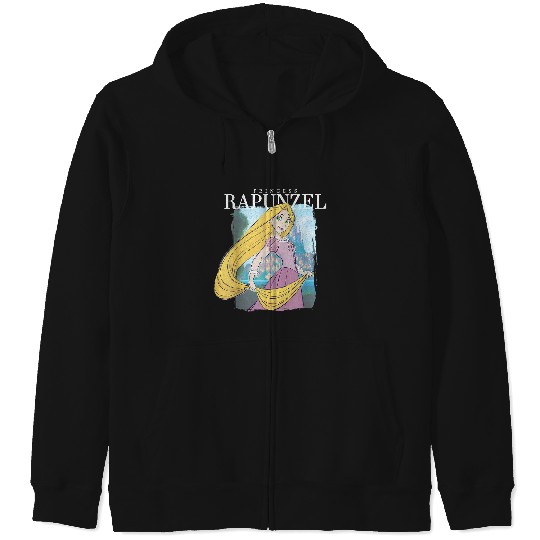 Disney Tangled Princess Rapunzel Distressed Portrait Zip Hoodies